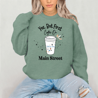 Image 5 of But First Hot Coffee on Main Street Neutral Colors 