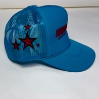 Image 4 of Turquoise/Burgundy trucker 