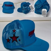 Image 1 of Turquoise/Burgundy trucker 