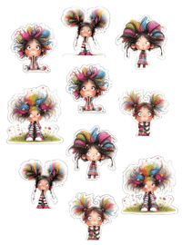 Image 4 of  Bad Hair Day Tee - Kids Youth Teen Girls Green and Blue Funny Wild Hairstyle T-shirt