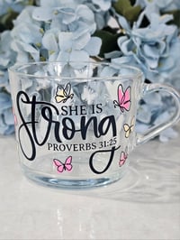 Image 2 of She is Strong Clear Mug