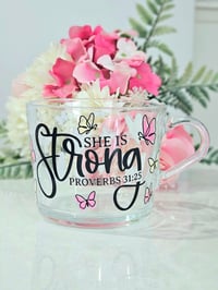 Image 1 of She is Strong Clear Mug