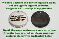 Image 2 of  Silent Police Badge K9 Custom Pet ID Cat Quiet Dog Tag Round Stainless Steel 2-Sides Free Shipping