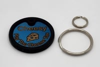 Image 5 of "The Cheese Tax" Custom Pet ID Cat Quiet Dog Tag Round Stainless Steel 2-Sides Free Shipping