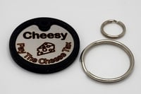 Image 3 of "The Cheese Tax" Custom Pet ID Cat Quiet Dog Tag Round Stainless Steel 2-Sides Free Shipping