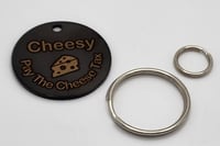 Image 4 of "The Cheese Tax" Custom Pet ID Cat Dog Tag Round Stainless Steel Frenchie 2-Sides Free Shipping
