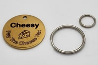 Image 5 of "The Cheese Tax" Custom Pet ID Cat Dog Tag Round Stainless Steel Frenchie 2-Sides Free Shipping