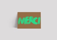 Image 1 of Postkarte - MERCI, Braun