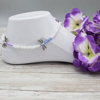 Image 1 of Blue and Purple Dragonfly Anklet 