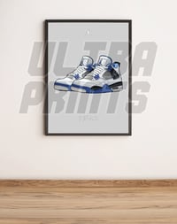 Image 1 of Jordan 4 Retro Military Blue A3 Framed