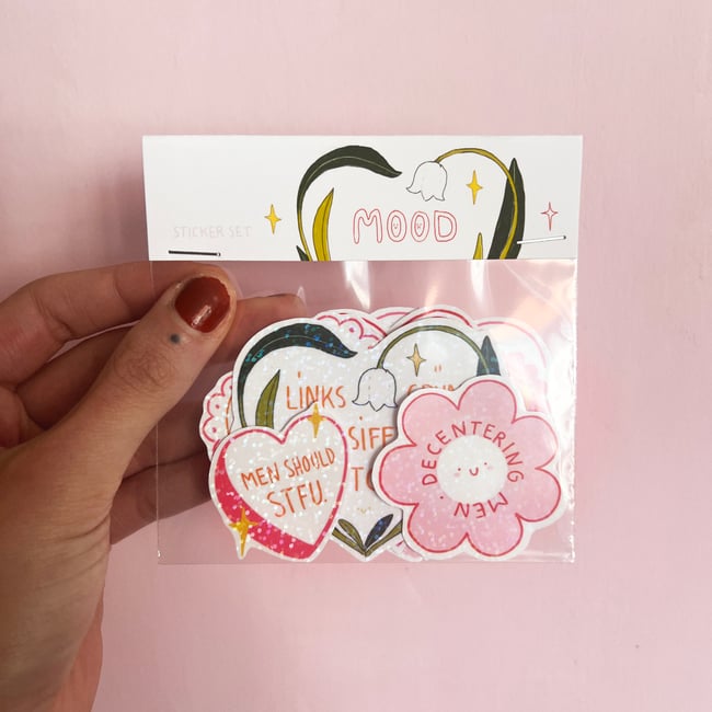 Mood Sticker Set – Vinyl Sticker mit holographischer Glitzerfolie