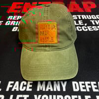Image 1 of Olive Green/Orange “Wake Pray Hustle ” hat 