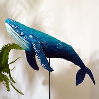 Image 1 of Humpback Whale Paper Mache Sculpture (smaller version)