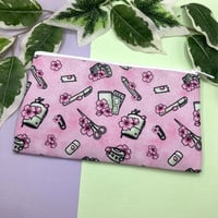 Image 1 of Cute Cherry Blossom Stationery Zipper Pouch