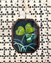 Clover with grass ~ original collage in locket