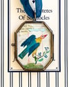 Cassis folk bird ~ original collage in locket 