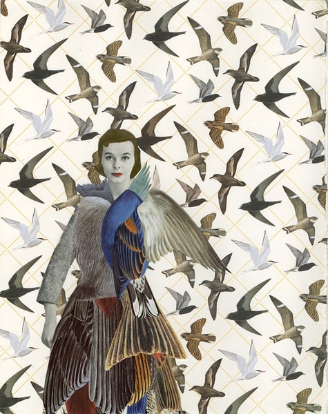 Image of Lady Birdsong - original paper collage