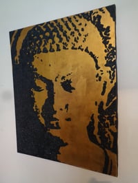 Image 6 of Gold Buddha on Canvas (Distressed Gold Leaf / craquelure lacquer)