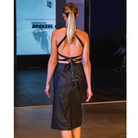 Image 2 of Women's Cowl Neck Lace up Top & Pencil Skirt with Zip up Slit (Sold as Set)