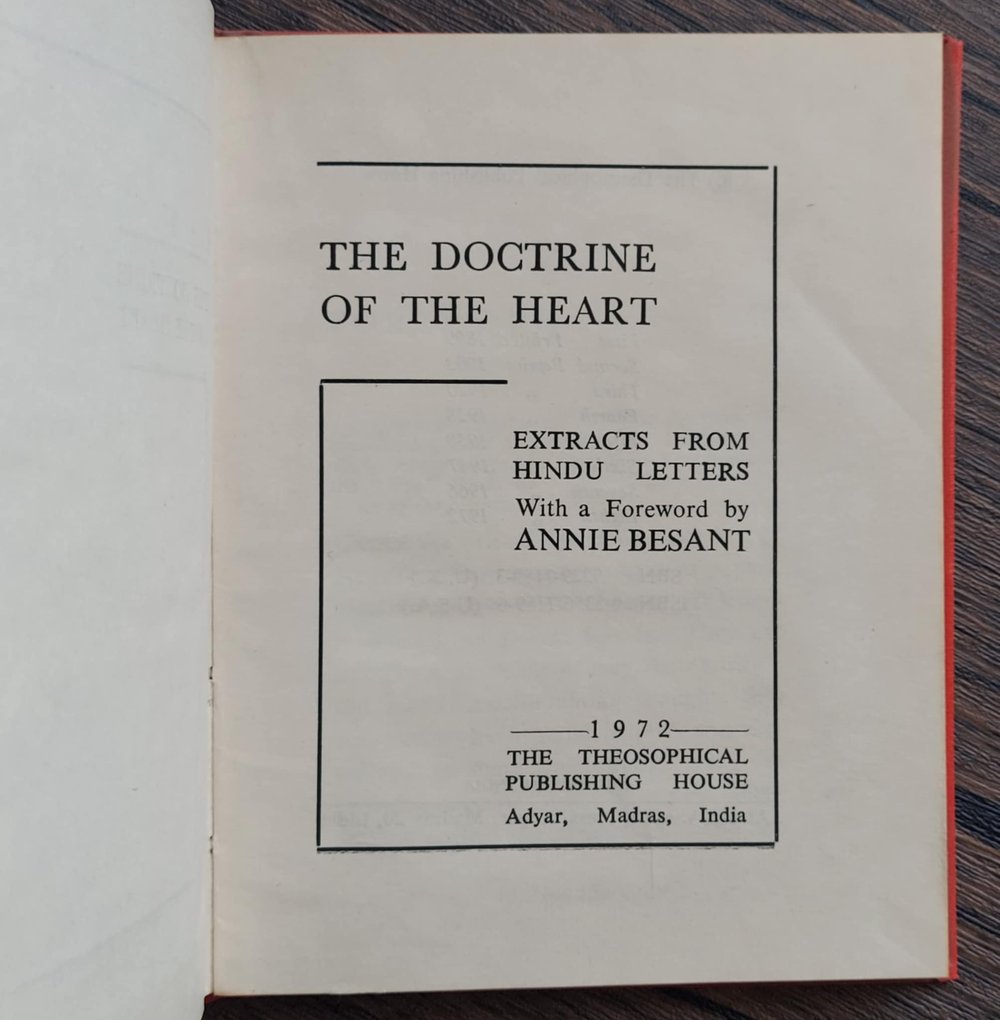 The Doctrine of the Heart, by Annie Besant.