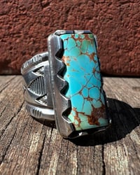 Image 1 of WL&A Handmade Heavy Ingot Webbed Royston Turquoise Ring - Size 11