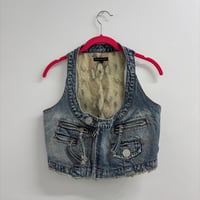Image 2 of denim crop vest 