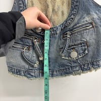 Image 4 of denim crop vest 