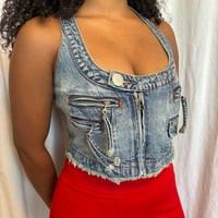 Image 1 of denim crop vest 