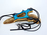 Image 4 of Wooden Slingshot, The Hooligan Wood Sling Shot,  OTF Right handed, left hand hold, OOAK