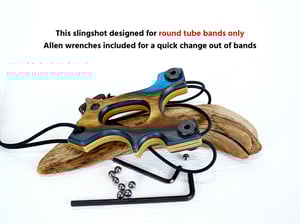 Image of Wooden Slingshot, The Hooligan Wood Sling Shot,  OTF Right handed, left hand hold, OOAK