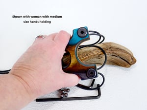 Image of Wooden Slingshot, The Hooligan Wood Sling Shot,  OTF Right handed, left hand hold, OOAK