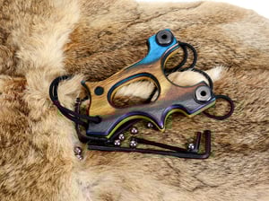 Image of Wooden Slingshot, The Hooligan Wood Sling Shot,  OTF Right handed, left hand hold, OOAK