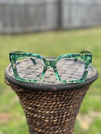 Image 1 of Green Floral Clear Frames