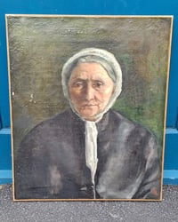 Image 1 of Portrait sur toile d'une vieille femme