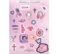 Cyber Y2K Reflective Sticker Sheet