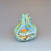 Image 2 of XXXL. 3D Reticulated Periwinkle Octopus - Flamework Glass Sculpture