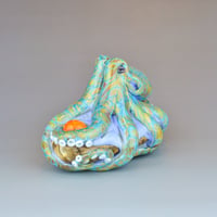 Image 3 of XXXL. 3D Reticulated Periwinkle Octopus - Flamework Glass Sculpture