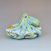 Image 4 of XXXL. 3D Reticulated Periwinkle Octopus - Flamework Glass Sculpture