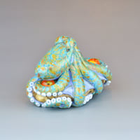 Image 6 of XXXL. 3D Reticulated Periwinkle Octopus - Flamework Glass Sculpture