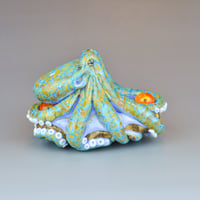 Image 7 of XXXL. 3D Reticulated Periwinkle Octopus - Flamework Glass Sculpture