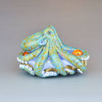 Image 8 of XXXL. 3D Reticulated Periwinkle Octopus - Flamework Glass Sculpture