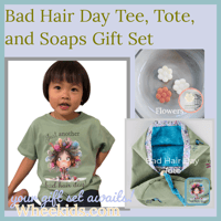 Image 5 of  Bad Hair Day Tee - Kids Youth Teen Girls Green and Blue Funny Wild Hairstyle T-shirt