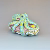 Image 1 of XXXL. Reticulated Purple Octopus - Flamework Glass Sculpture Paperweight