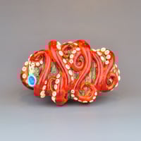 Image 8 of XXXL. Bright Orange Red-Spot 3D Octopus - Flamework Glass Sculpture