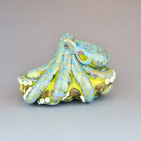 Image 4 of XXL. 3D Reticulated Lime Green Octopus - Flameworked Glass Sculpture