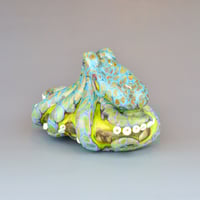 Image 5 of XXL. 3D Reticulated Lime Green Octopus - Flameworked Glass Sculpture