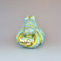 Image 6 of XXL. 3D Reticulated Lime Green Octopus - Flameworked Glass Sculpture 