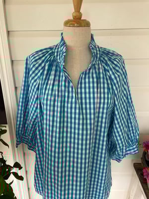 Image of The Bea Top - Turquoise Check