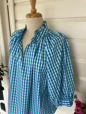 Image of The Bea Top - Turquoise Check