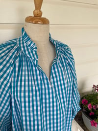 Image 4 of The Bea Top - Turquoise Check